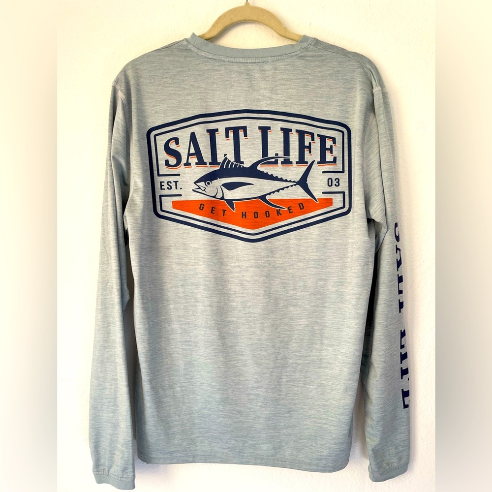 Salt Life Men's Get Hooked Long Sleeve SLX Performance Shirt SMALL